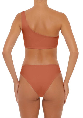 O-Ring One Shoulder Bikini Set (Terracotta)